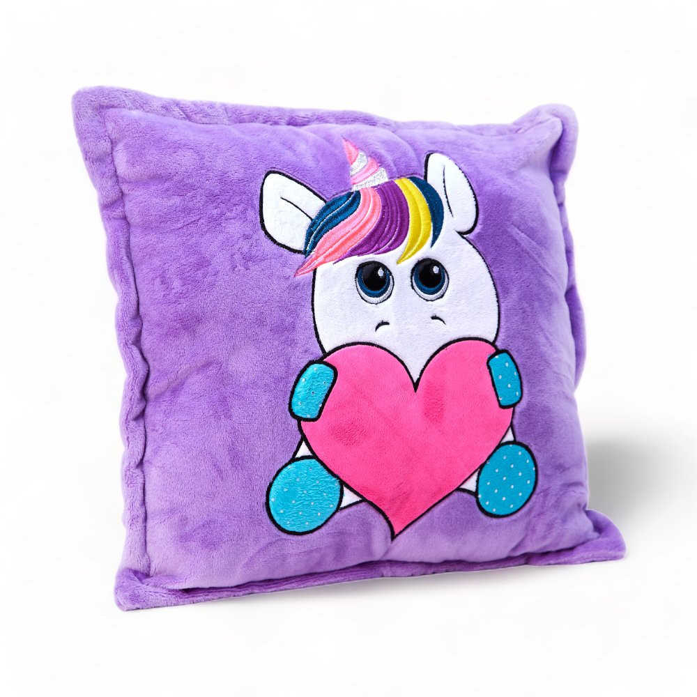 Cojin Unicornio Cuadrado Lila