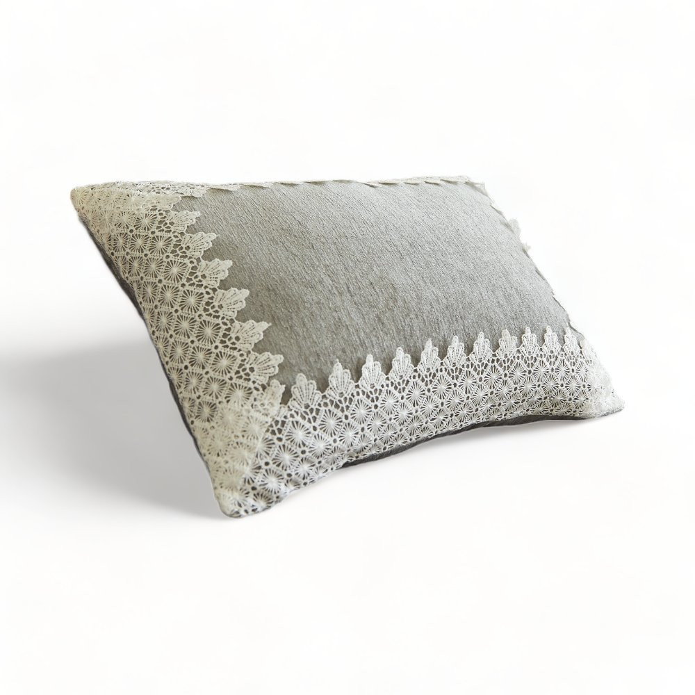 Cojin Hogar Plomo Encaje