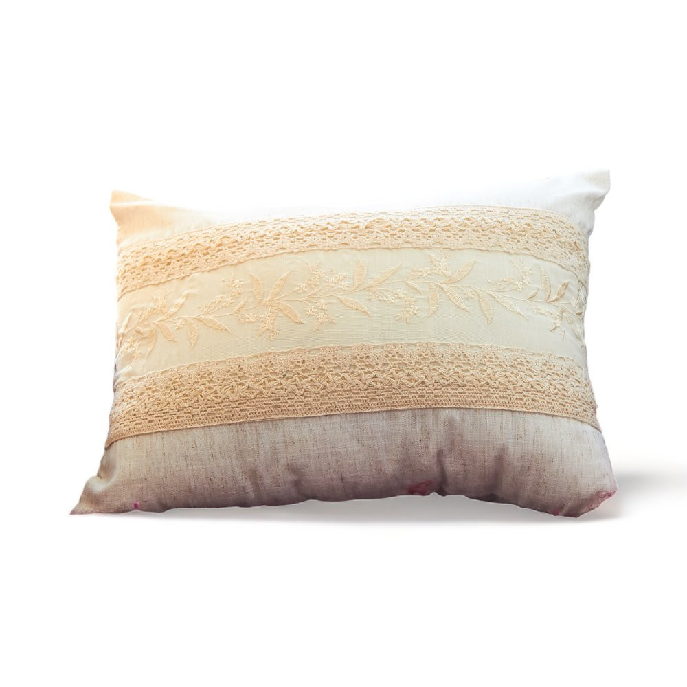 Cojin Hogar Beige Encaje
