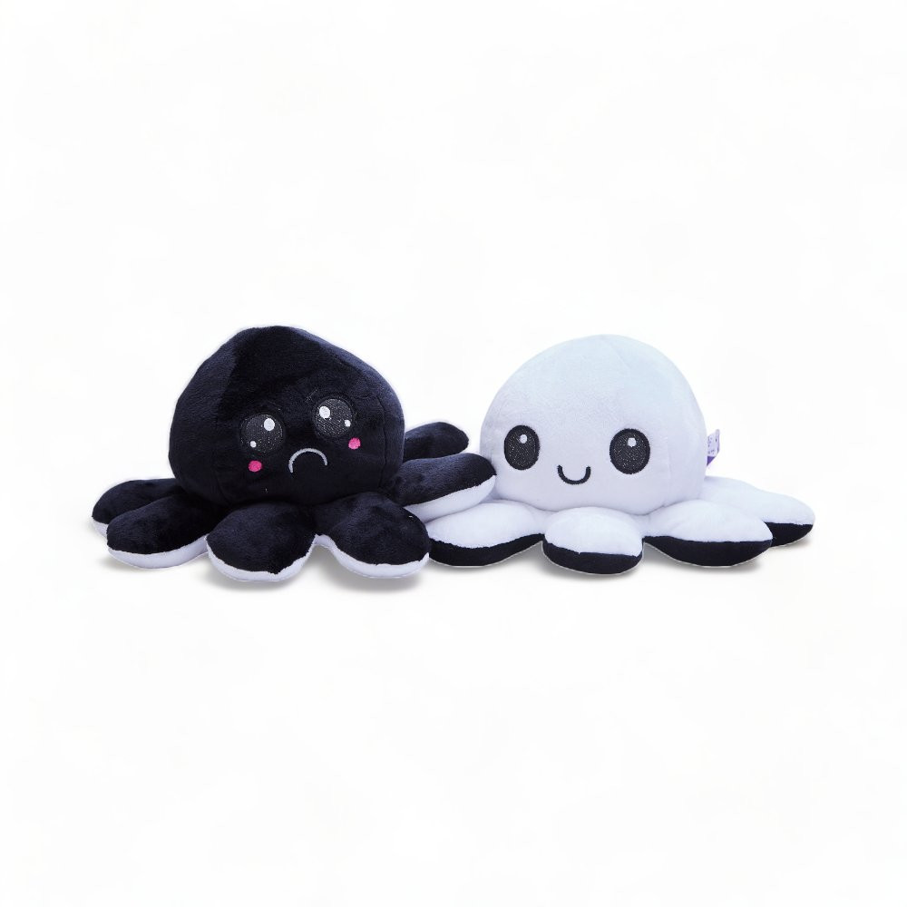 Llavero Pulpo Negro/Blanco