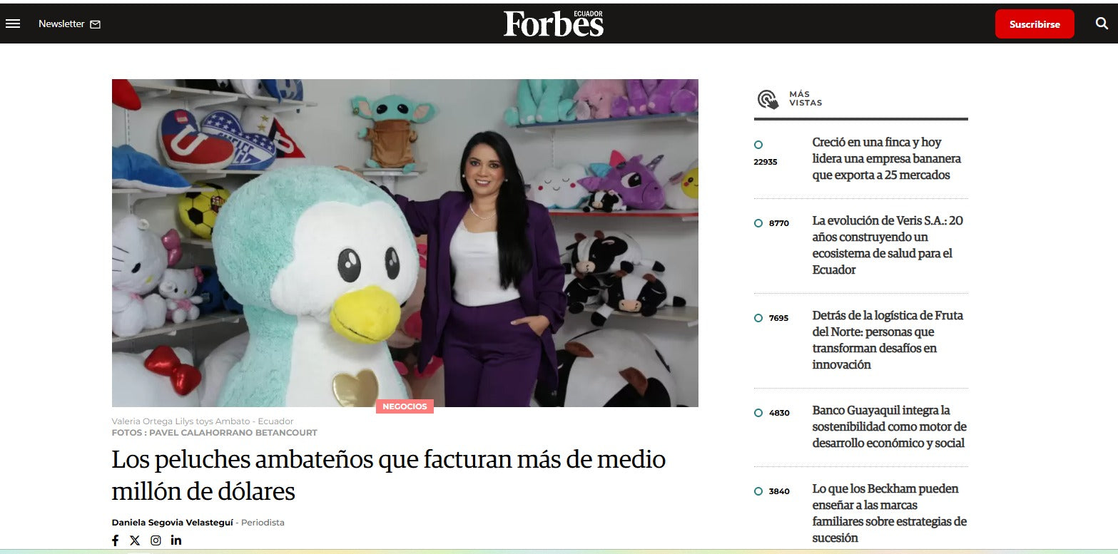 Forbes Ecuador - LilyToys peluches ambateños